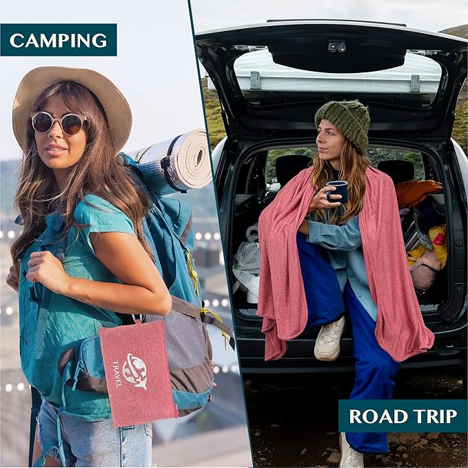 PAVILIA Soft Travel Blanket, Compact Airplane Blanket in Bag, Portable Blanket - Image 4