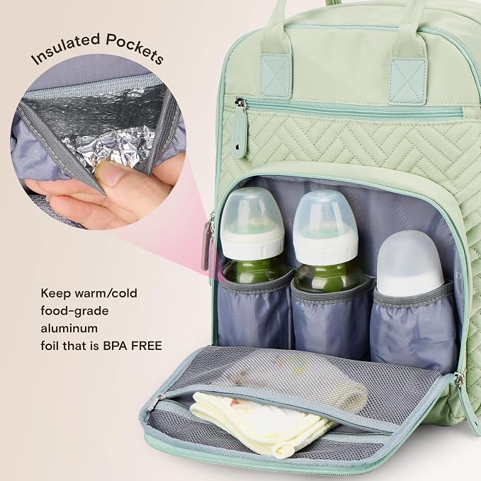 iniuniu Diaper Bag Backpack, 4 in 1 kit Large Unisex Baby Bags - Image 4