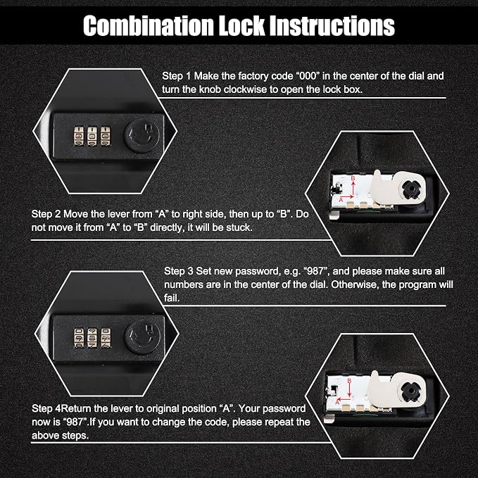 Dalmbox Gun Safe for Pistols Small Handgun Lock Box - Image 6