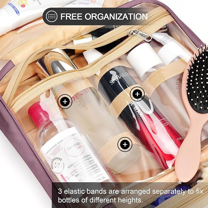 Travel Hanging Toiletry Bag for Women, Large Makeup Bag 8 Leak Proofing - Image 6