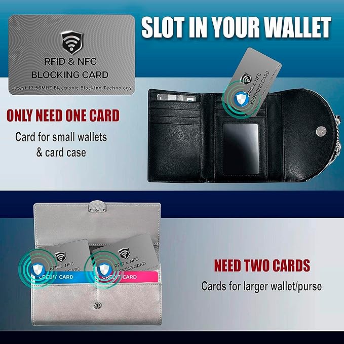 SaiTech IT 2 Pack RFID Blocking Cards, One Card Protects Entire Wallet Purse - Image 9