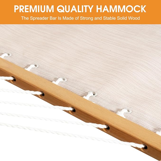 Lazy Daze Hammocks 11 FT Double Outside Hammock Quick Dry Olefin Fabric Hammock - Image 5