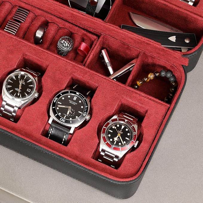 ROTHWELL 8 Watch Travel Case Storage Organizer - Image 5