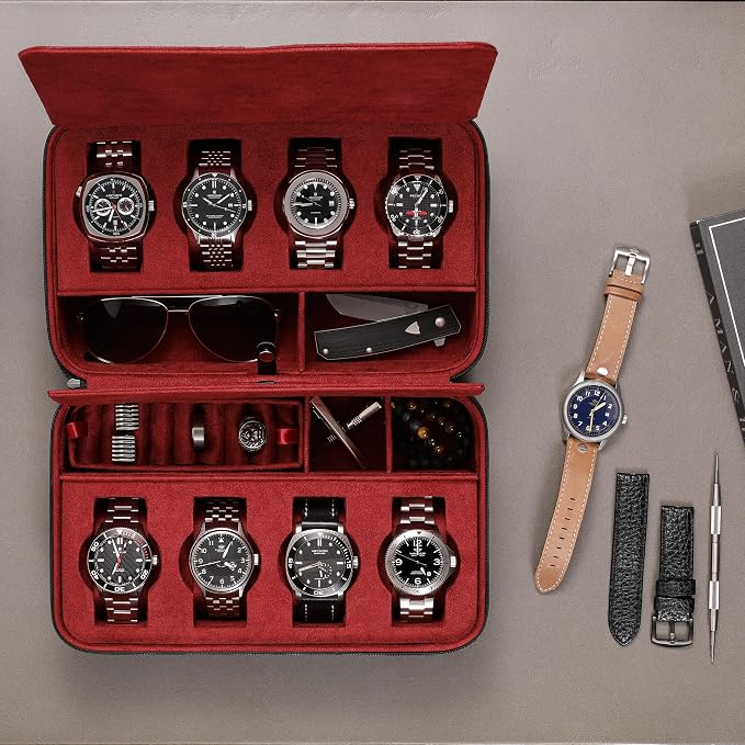 ROTHWELL 8 Watch Travel Case Storage Organizer - Image 2