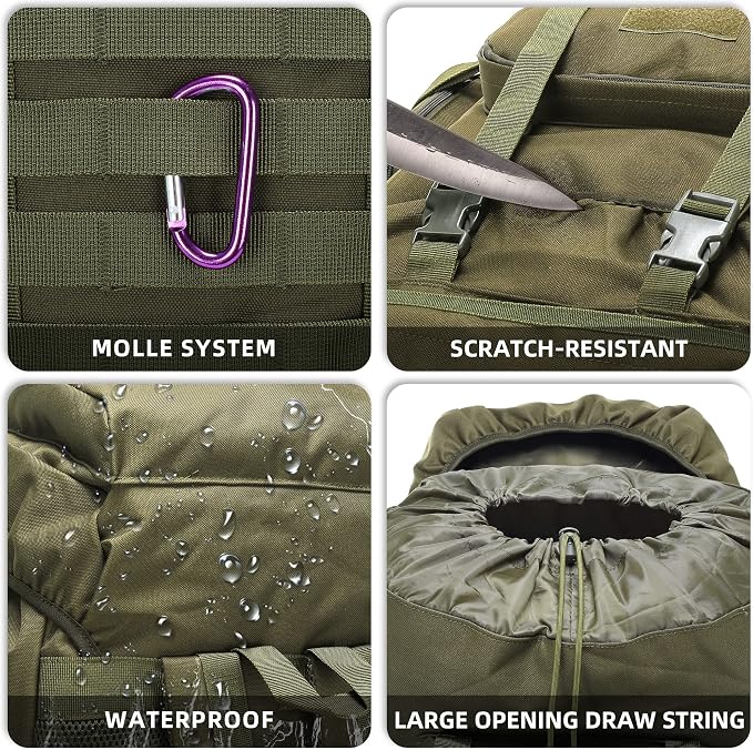 King'sGuard 70L Camping Hiking Backpack Tactical Backpack Military Molle - Image 4