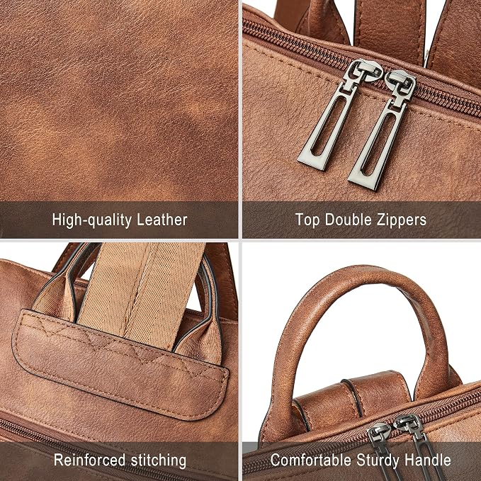 Shrrie Vegan Leather Laptop Backpack - Image 6