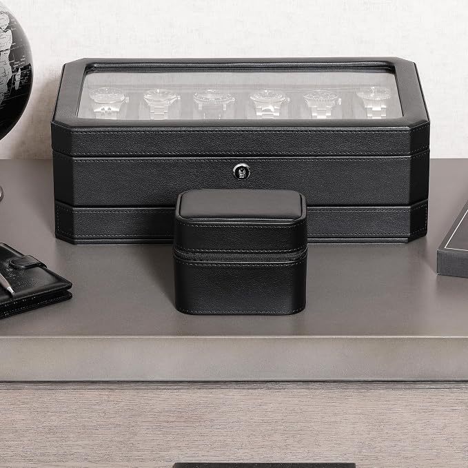 ROTHWELL 2 Watch Travel Case Storage Organizer - Image 3