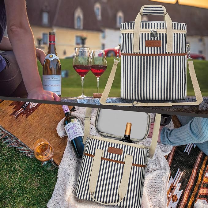 opux 6 Bottle Carrier Tote | Insulated Padded Wine Cooler Bag - Image 7