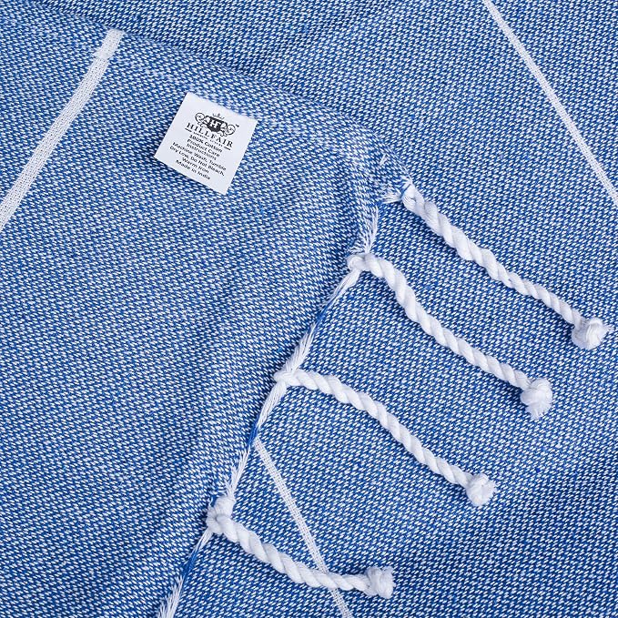 HILLFAIR Cotton Turkish Beach Towels, Quick Dry Lightweight Sand Free Peshtemal - Image 8
