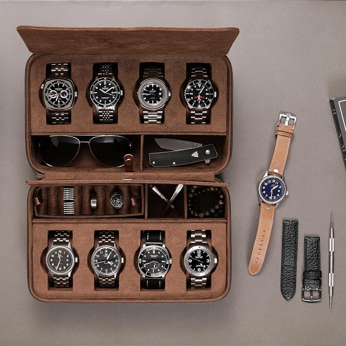 ROTHWELL 8 Watch Travel Case Storage Organizer - Image 2