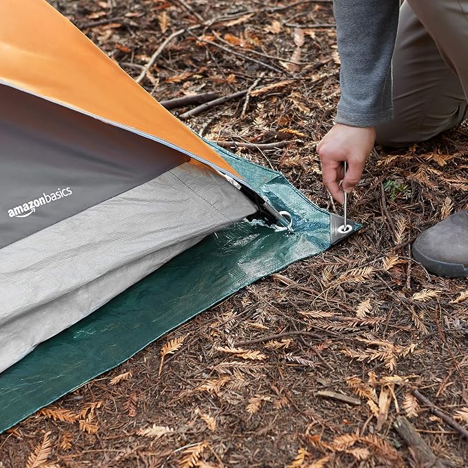 Amazon Basics Waterproof Camping Tarp, 8 Feet x 10 Feet, Dark Green - Image 5