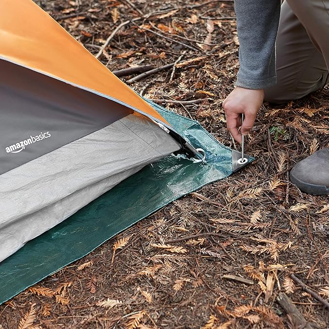 Amazon Basics Waterproof Camping Tarp, 9.5 Feet x 11.3 Feet, Dark Green - Image 5