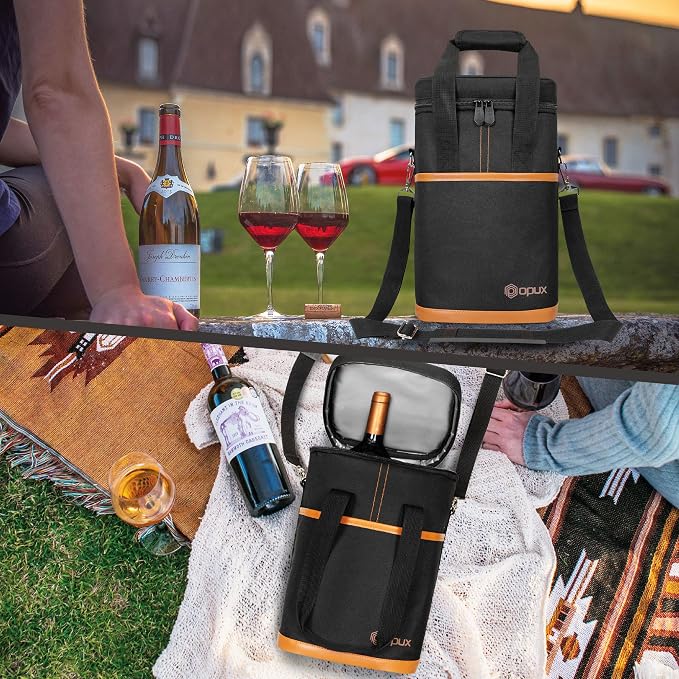 Opux 4 Bottle Insulated Wine Cooler Bag - Image 7