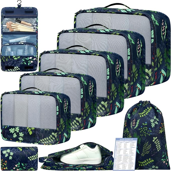 BAGAIL 9 Set Packing Cubes Luggage Packing Organizers by BAGAIL