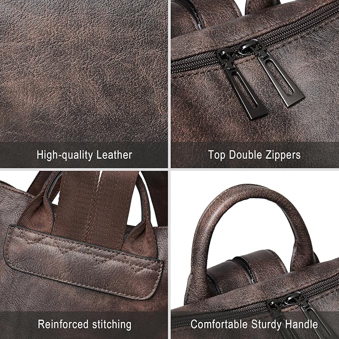 Shrrie Vegan Leather Laptop Backpack - Image 6