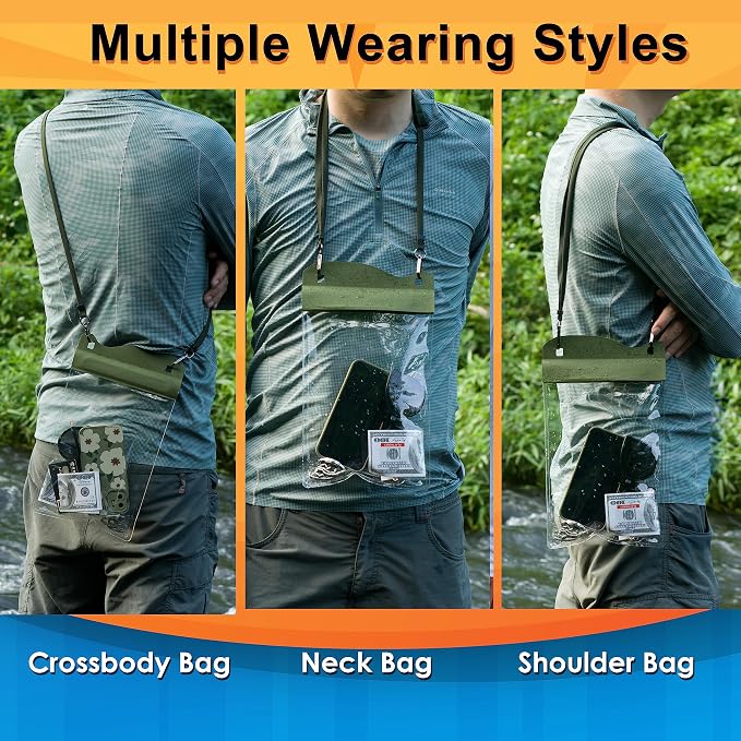 Large Watperproof Pouch 2 Pack, IPX8 Waterproof Cell Phone Case Dry Bag Pouch - Image 4