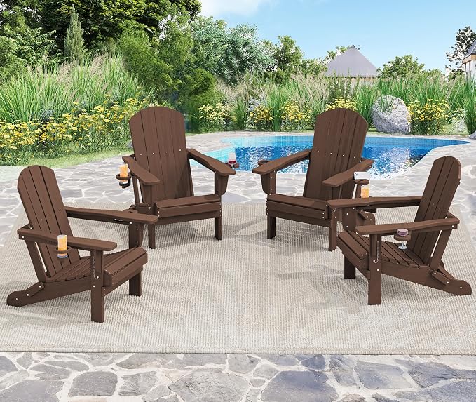 SERWALL Adirondack Chair with Cup Holders - Image 2