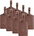 8 Pack Leather Luggage Travel Bag Tags by Travelambo by Travelambo