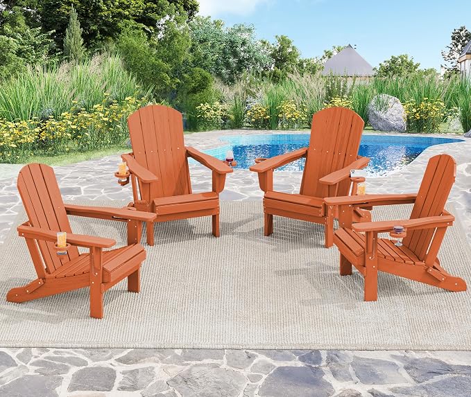 SERWALL Adirondack Chair with Cup Holders - Image 2
