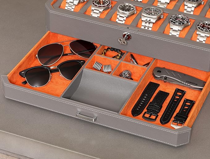 ROTHWELL 12 Slot Leather Watch Box - Image 5