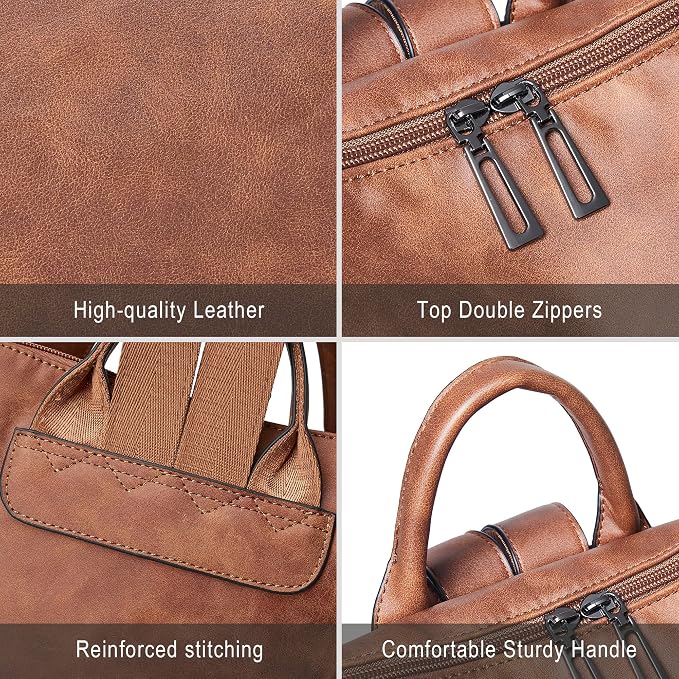 Shrrie Vegan Leather Laptop Backpack - Image 6