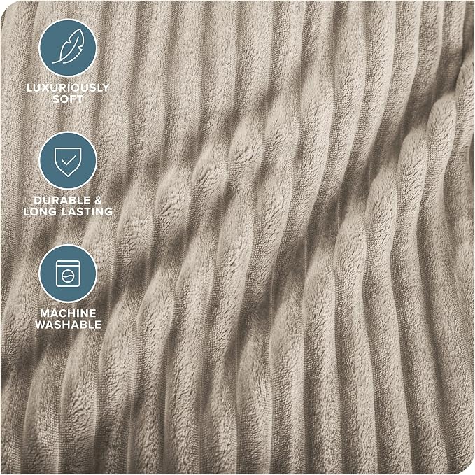 Bare Home Textured Fleece Blanket - Image 3