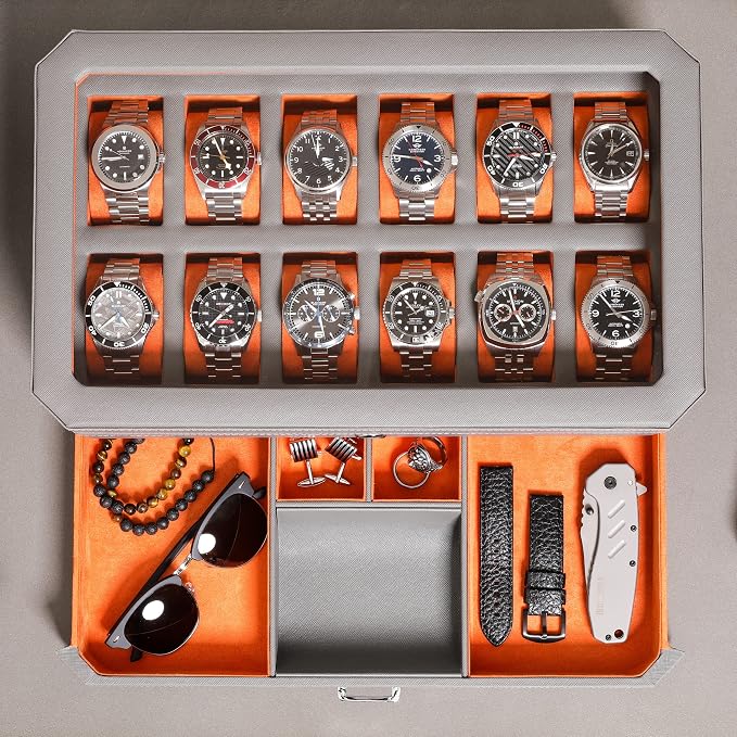 ROTHWELL 12 Slot Leather Watch Box - Image 8
